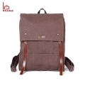 Trendy Travelling leather day backpack canvas laptop vintage backpack